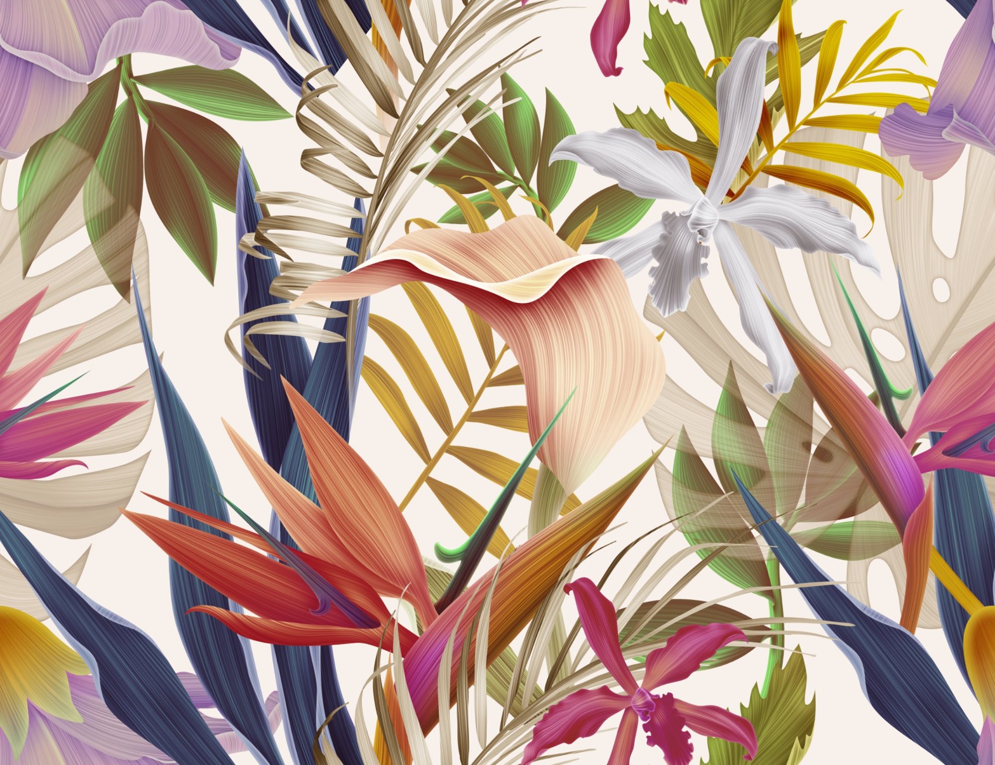 Flora Fusion tropical wallpaper – LH Lifestyle